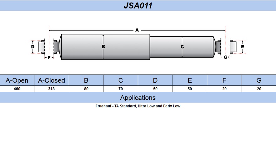 Амортизатор подвески FR, SMB (312-445 O/O 20x46) арт. 23514-JR (JSA011)