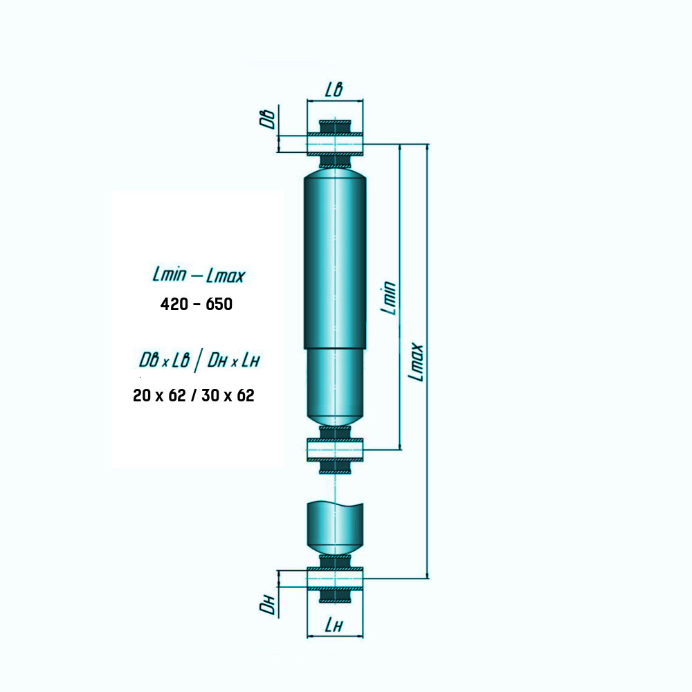 Амортизатор подвески задний MAN (420-651 O/O 20x62) арт. 81437016564-GT (550084)