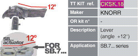 Рычаг суппорта - (12°) KNORR SB6…SB7…  арт. CKSK.18
