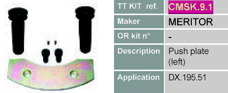 Комплект пластины толкателей и калибровочных болтов суппорта - левый MERITOR DX 195  арт. CMSK.9.1