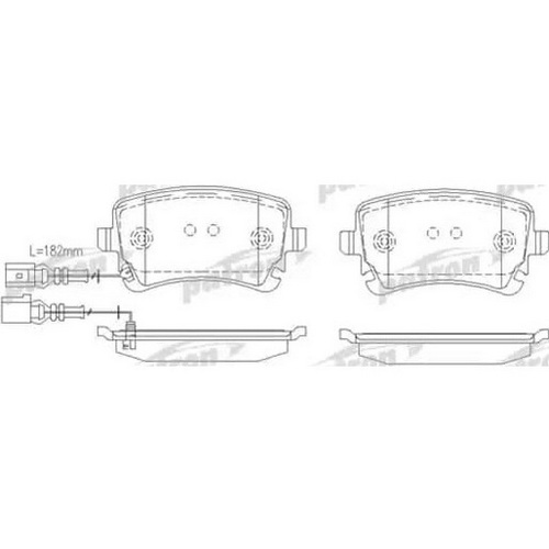 Колодки тормозные дисковые задн VW MULTIVAN V 03-, TRANSPORTER V c бортовой платформой 03-, TRANSPO