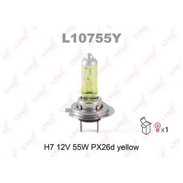 Лампа автомобильная h7 12v55w px26d yellow