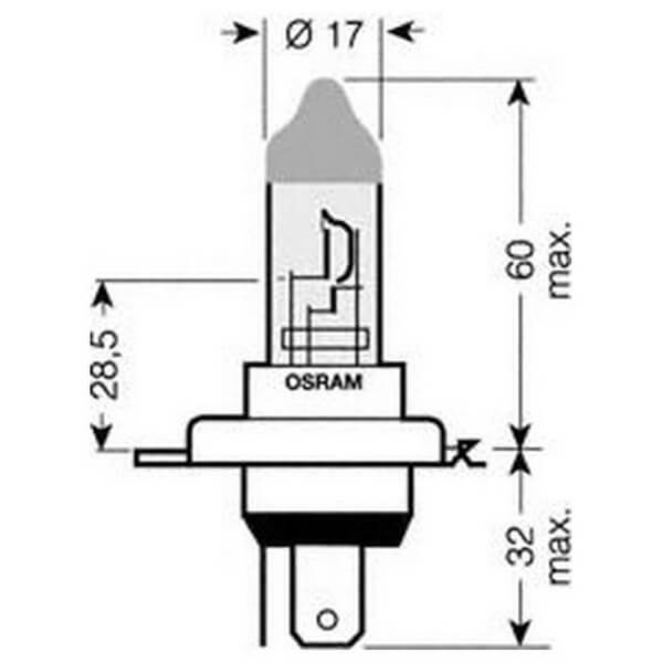 Лампа H4 12V 60/55W P43t ULTRA LIFE (Складная картонная коробка)