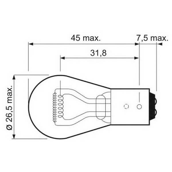 Лампа P21/5W Essential 12V(21/5W)(min 10)