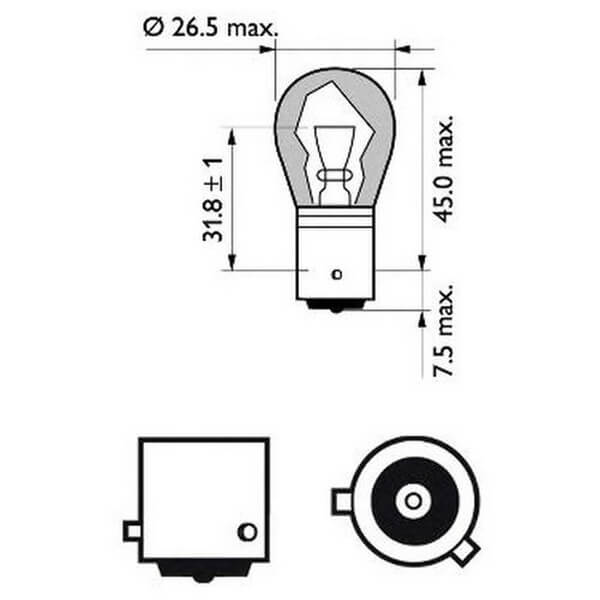 Лампа PY21W 12496 NA 12V (Картонная упаковка)