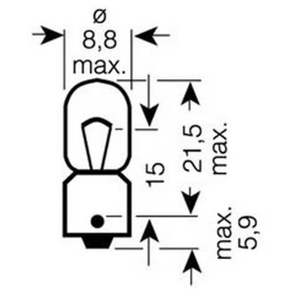 Лампа T4W 12V 4W BA9s ORIGINAL LINE (Складная картонная коробка)