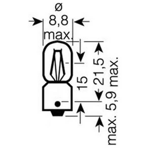 Лампа T4W 24V 4W BA9s ORIGINAL LINE (Складная картонная коробка)