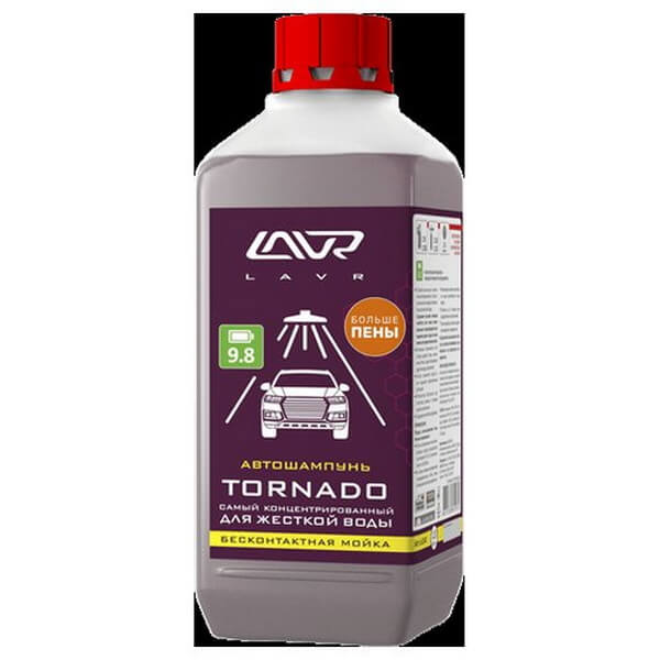 Автошампунь для бесконтактной мойки TORNADO самый концентрированный для жесткой воды 9.8 (1:110-200) Auto Shampoo TORNADO 1,3 кг