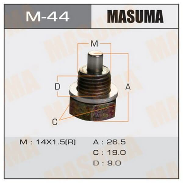 Болт маслосливной С МАГНИТОМ (с шайбой)  Mazda  14x1.5 mm