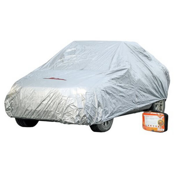 Чехол-тент на автомобиль защитный, размер M (495х195х120см), цвет серый, молния для двери, универсальный