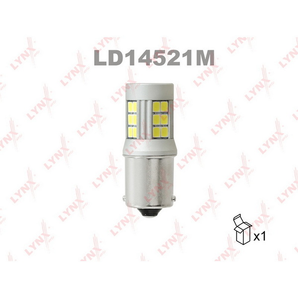 Лампа светодиодная LED P21W S25 12V BA15s SMDx27 6200K