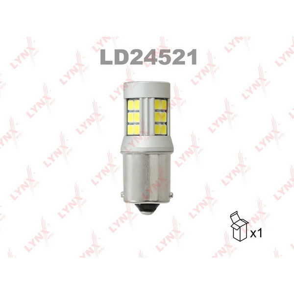 Лампа светодиодная LED P21W S25 24V BA15s SMDx27 6200K