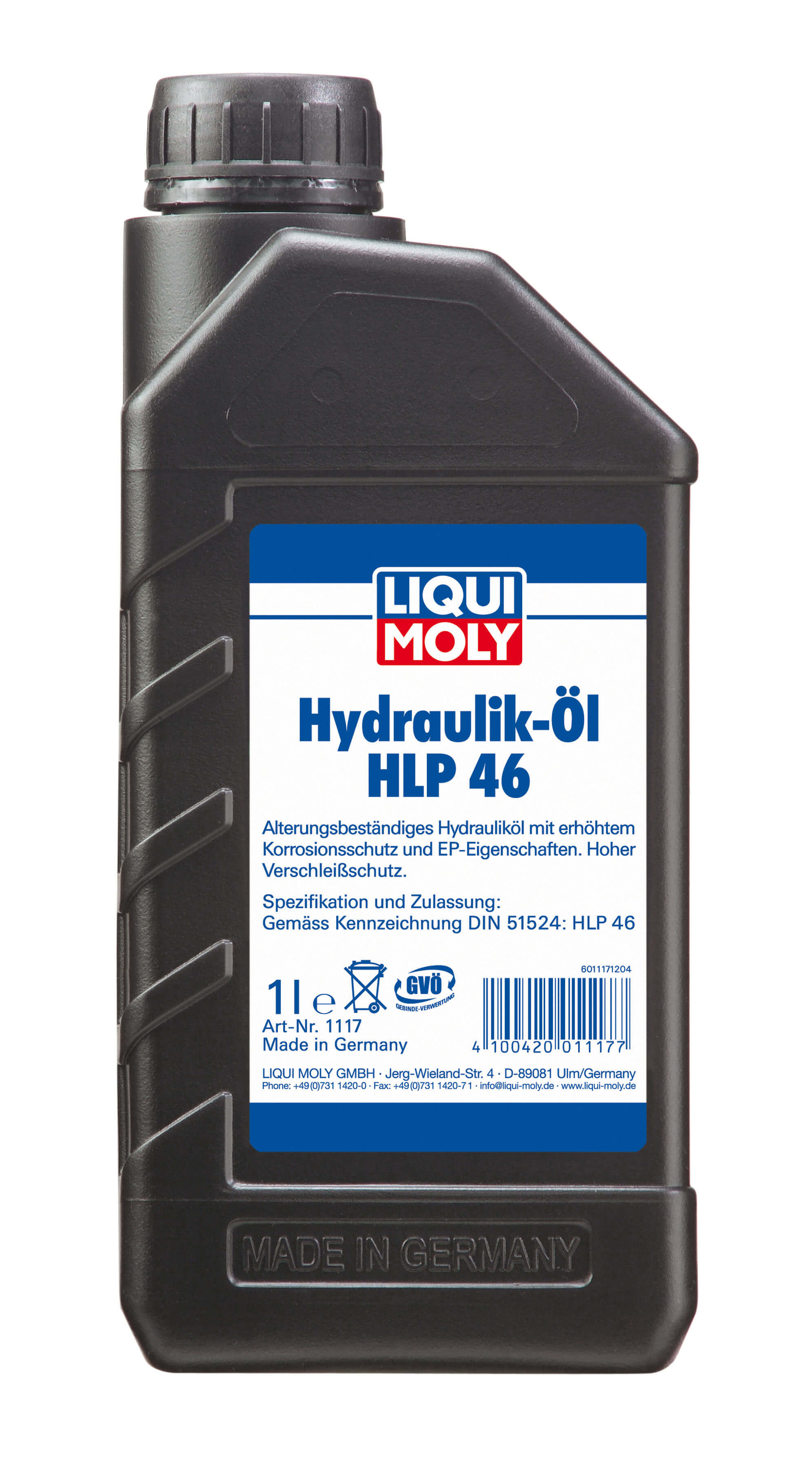 1117 LiquiMoly Мин. гидр.масло Hydraulikoil HLP 46 (1л)