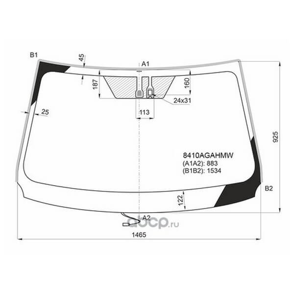 Стекло лобовое с обогревом щеток дд mitsubishi pajero 3 5d 06