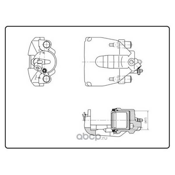 Суппорт торм. пер. прав. для а/м Ford Focus II (05-) d=57mm (CF 102004)